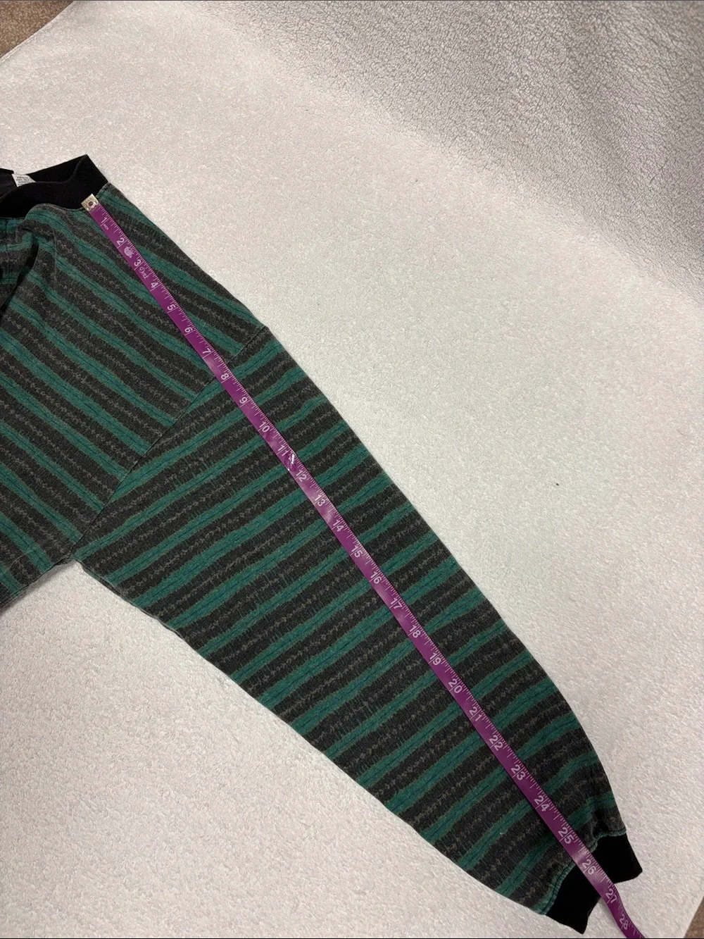 90s Vintage Bugle Boy Grandad Henley L Long Sleeve Stripe Plaid Eclectic med - Picture 8 of 8